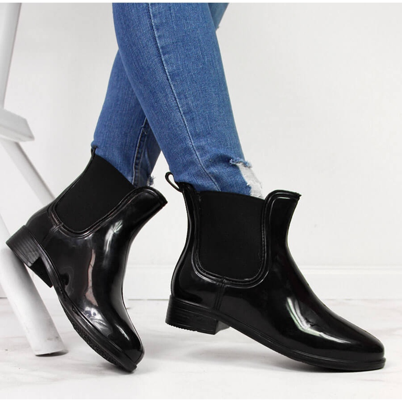 Damgaloscher lackerade svarta T.Sokolski Jodhpur stövlar 1