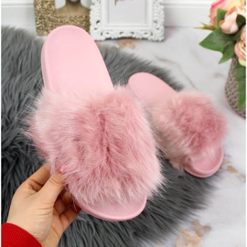 Damtofflor med päls ljuslila Msmg violett 2