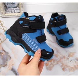 American Club blå kardborrband vattentäta vandringssnöskor svart 1