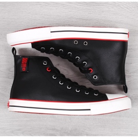 Höga sneakers för män med svart ekologiskt läder Big Star JJ174070 2