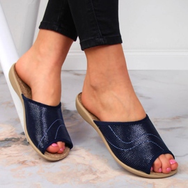 Navy Befado hemkorktofflor för kvinnor marinblå 1