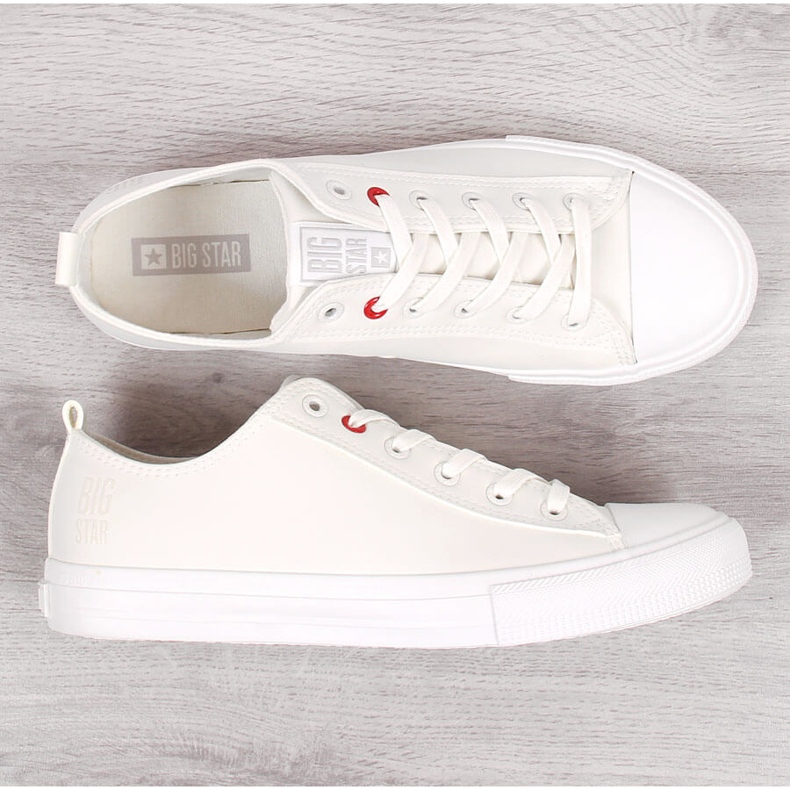 Vita, låga sneakers i ekoläder Big Star JJ174006 för män 1