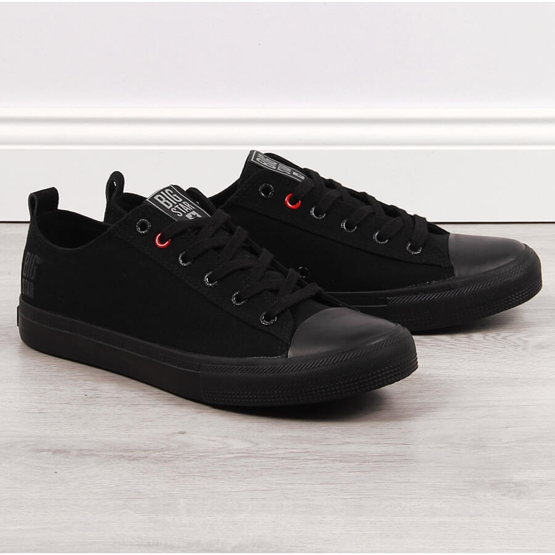 Låga sneakers i svart textil för män Big Star JJ174003 1