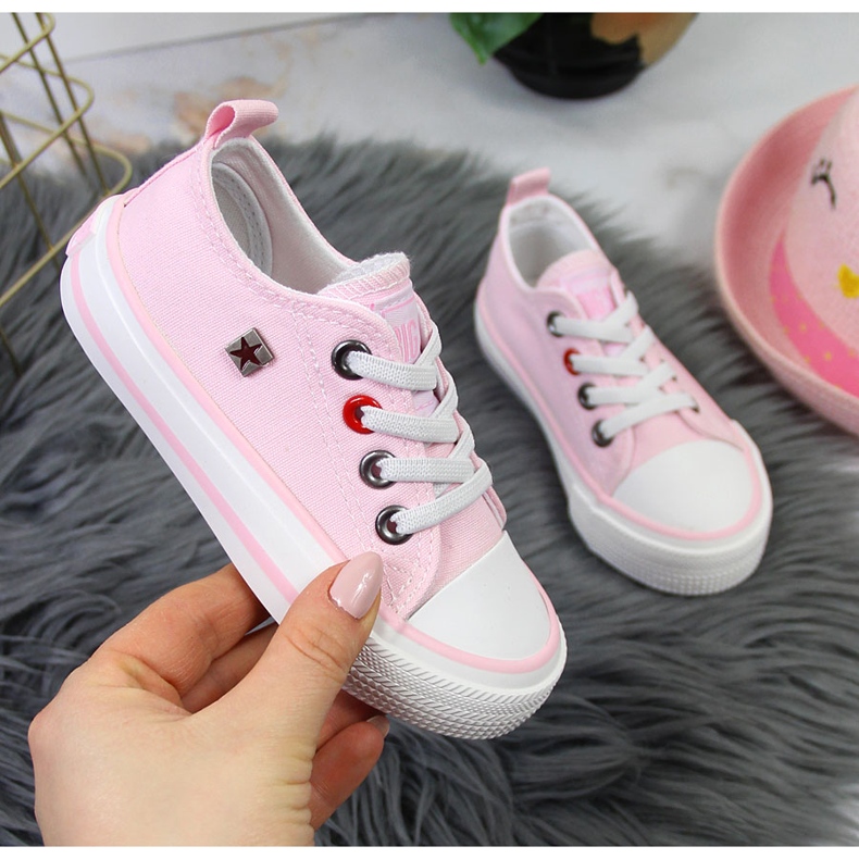 Sneakers för tjejer med rosa resår Big Star HH374093 1