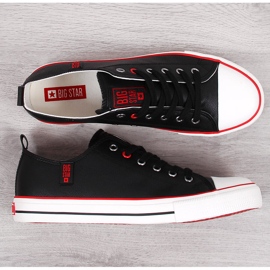 Sneakers i svart ekologiskt läder med låg topp för män Big Star JJ174068 2