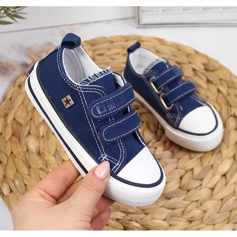 Barnsneakers med kardborre marinblå Big Star HH374097 1