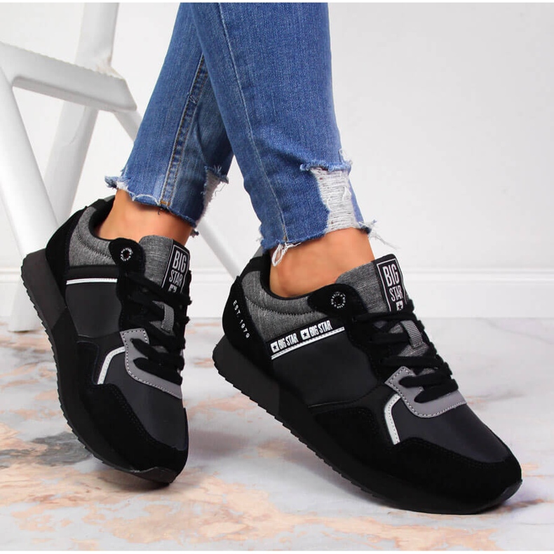 Svarta sportskor i läder Big Star JJ274284 1