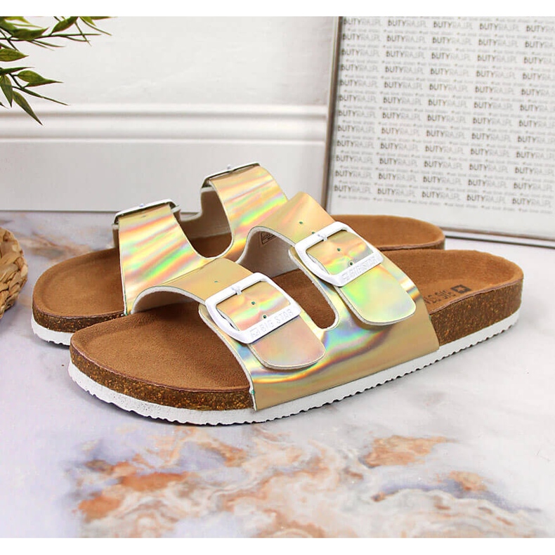 Damtofflor i guld med spännen Big Star HH274896 gyllene 1