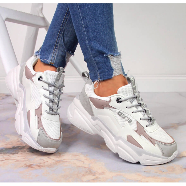 Damsportskor på den vita plattformen Big Star HH274255 mångfärgad 1