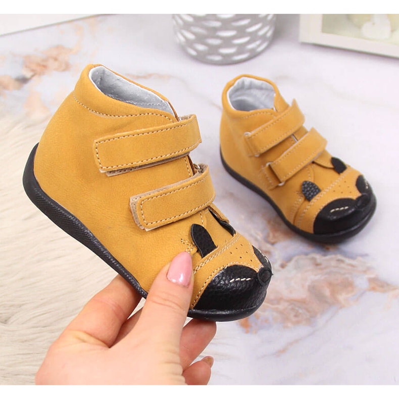 Pojkskor med kardborre kamel Kornecki 6448 brun 1