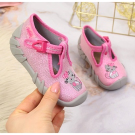 Tjejtofflor för dagis rosa och grå Befado 1