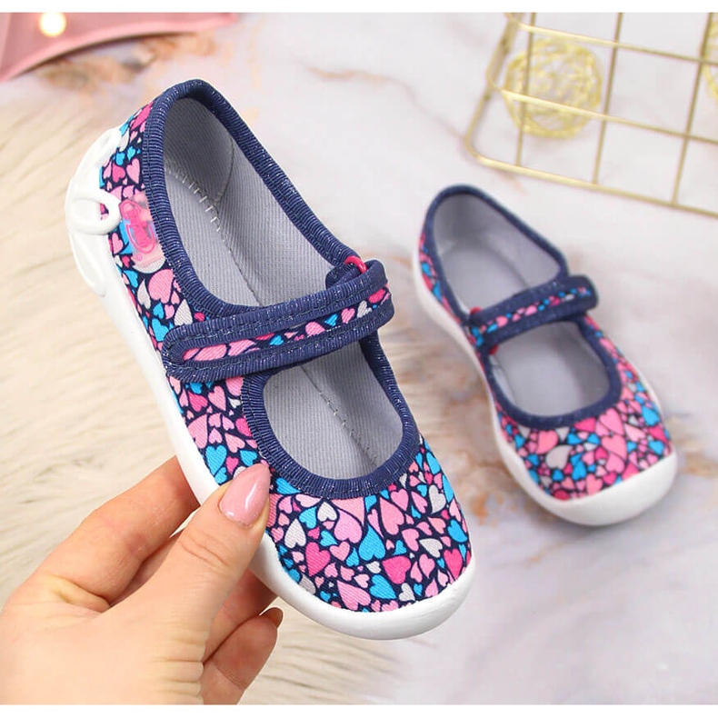 Flickor ballerinor tofflor i hjärtan Befado rosa 1