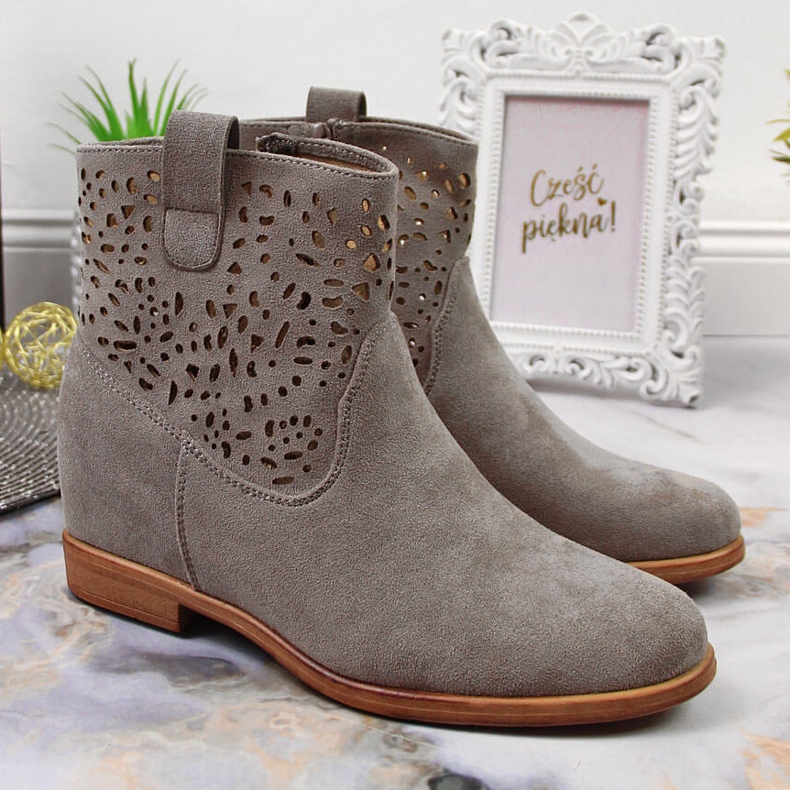 Genombrutna vårkilboots för kvinnor, Filippo grå 2