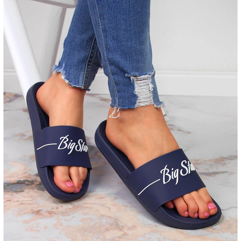 Marinblå sporttofflor Big Star JJ274A299 1