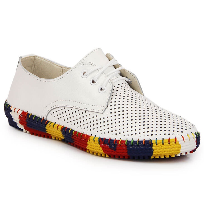 Bekväma vita Artiker läder genombrutna skor 1