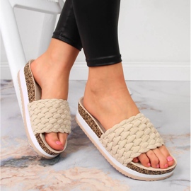 Beige plattformstofflor för kvinnor Potocki 1