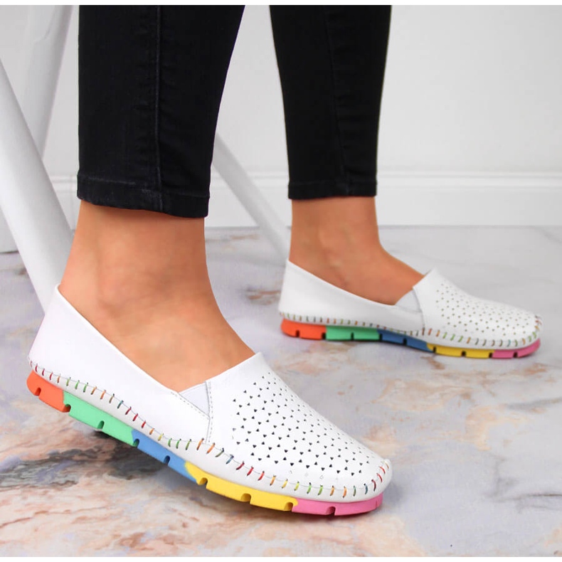 Bekväma vita Artiker-läderskor för kvinnor 2