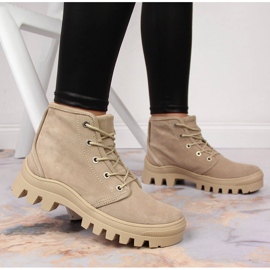 Beige Filippo sneakers i läder för kvinnor 2