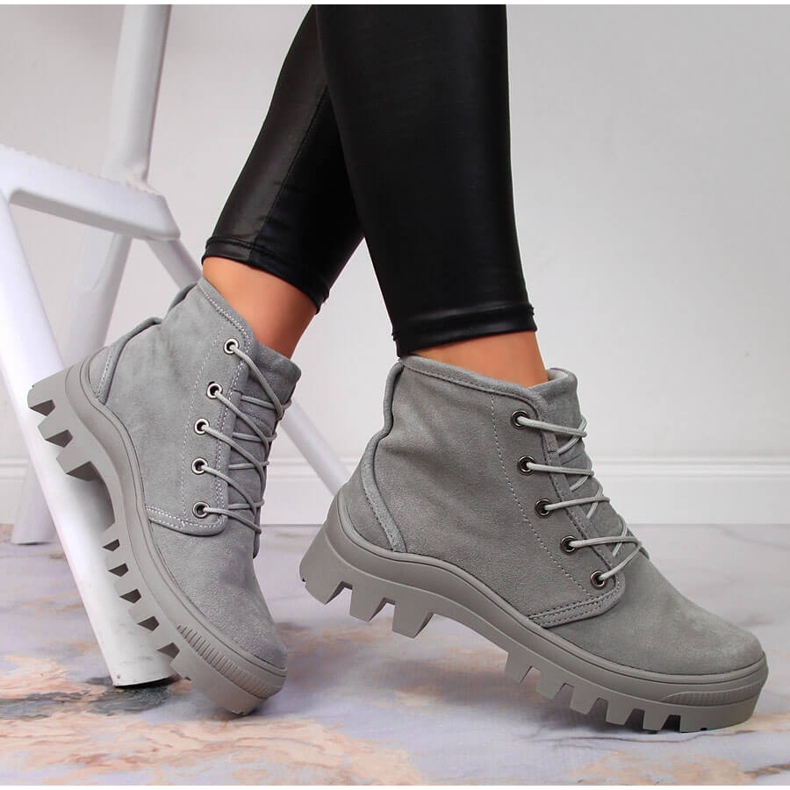 Grå Filippo grå läder sneakers för kvinnor 1