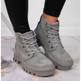 Grå Filippo grå läder sneakers för kvinnor 2