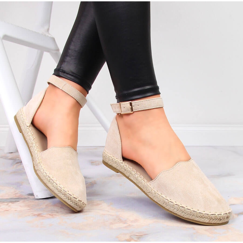 Jezzi-sandaler i beige espadriller för kvinnor 1