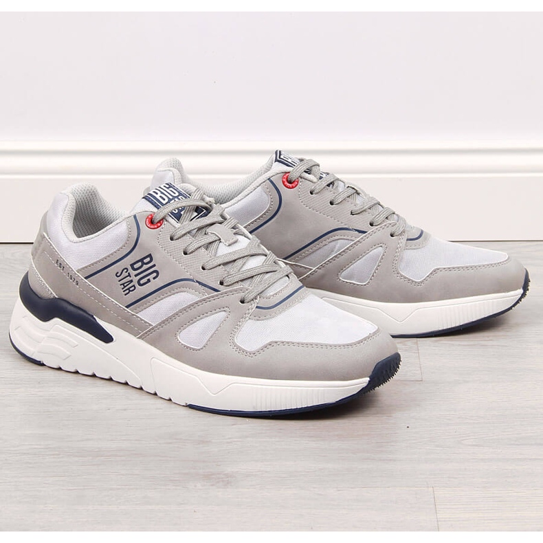Gråa sportskor för män Big Star JJ174276 1