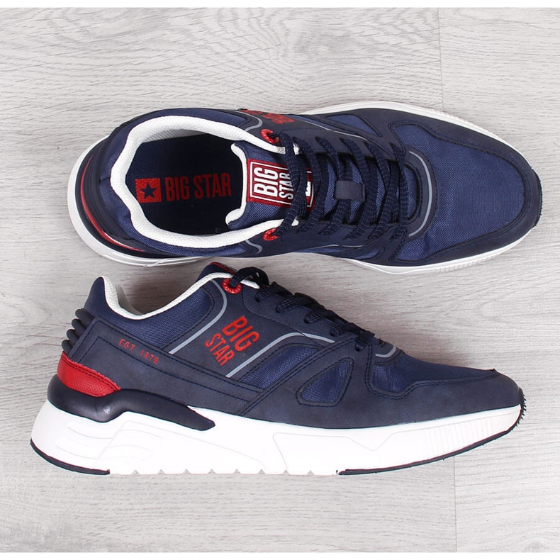 Vardagliga marinblå sportskor för män Big Star JJ174277 1