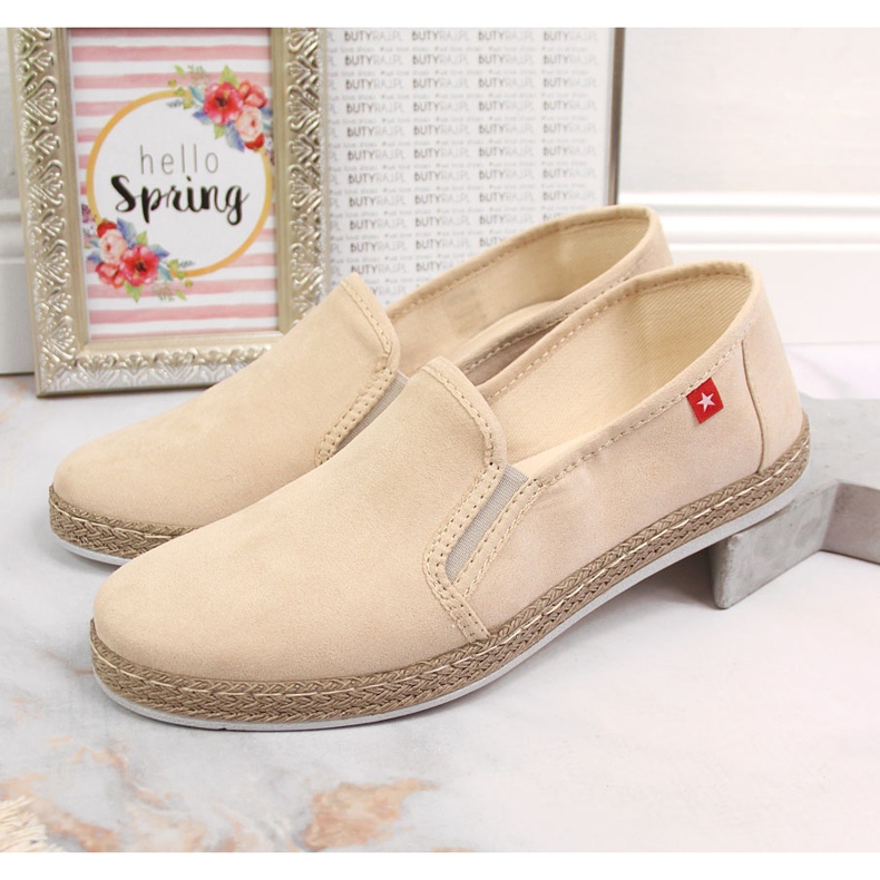 Damespadrillor slip on beige Big Star JJ276001 2