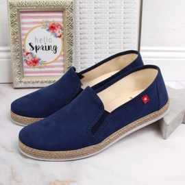 Dam slip on espadrillor marinblå Big Star JJ276003 2