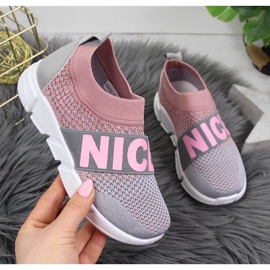 Flicksportskor slip-on McKeylor rosa grå 1