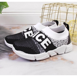 McKeylor slip-on sportskor för barn svart vit 2