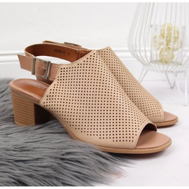 Damsandaler, genombrutna, beige Jezzi 2