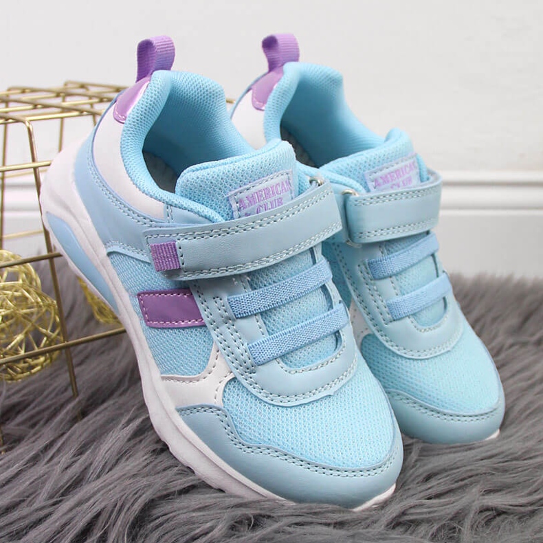 Sportskor för tjejer med kardborreblå American Club 2