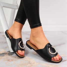 Svarta damtofflor med dekor Potocki 1