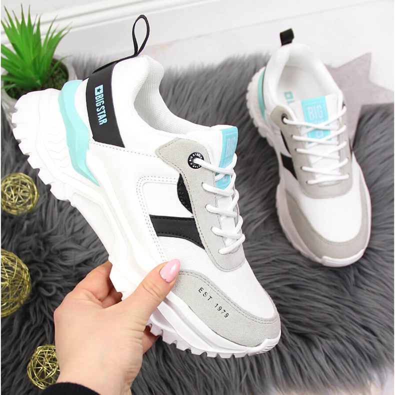 White Big Star JJ274A412 vita sneakers för kvinnor grå mångfärgad 1