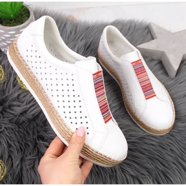 Skinnskor för dam, slip-on vita Rieker L7821-80 1