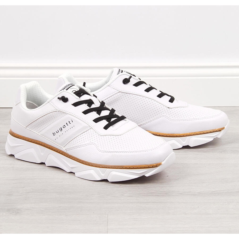 Vita sportskor för män Bugatti JJ153186 1
