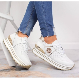 Skinnsneakers för kvinnor på den vita Filippo-plattformen 1