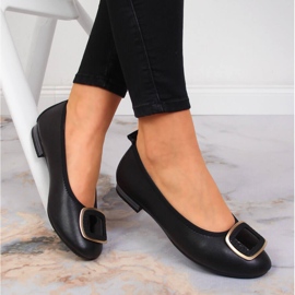 Svarta läderballerinor för kvinnor Filippo 1