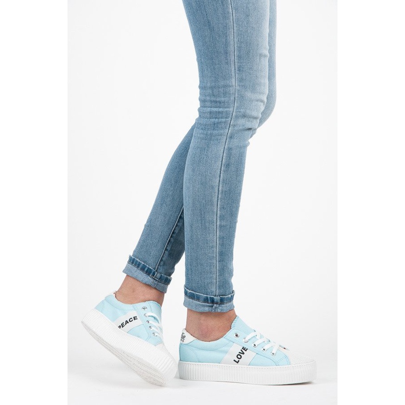 Kylie Love &amp; peace sneakers blå 2