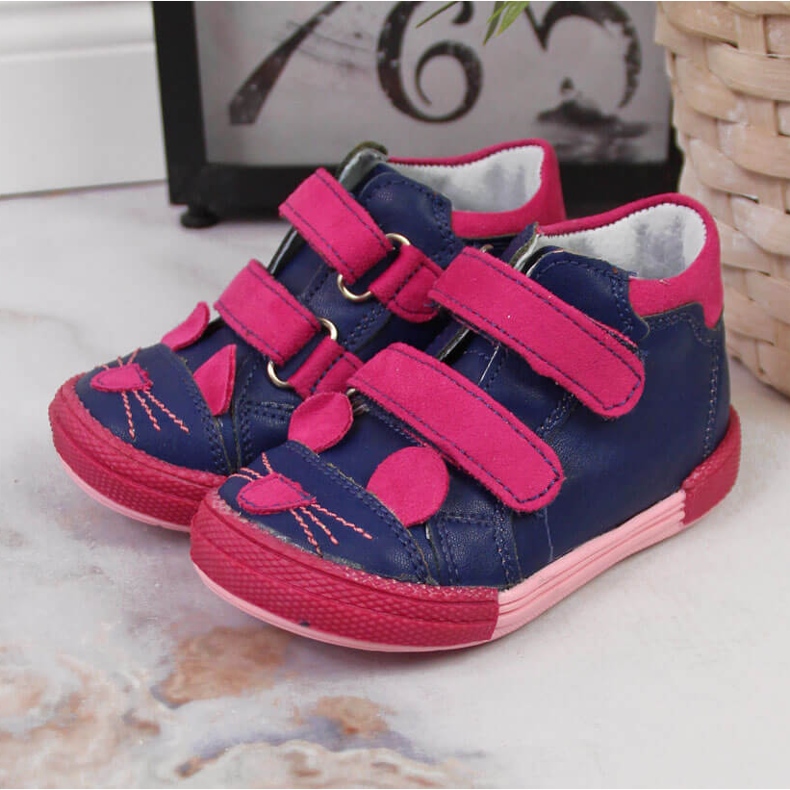 Flickskor med kardborre marinblå Kornecki 6776 2