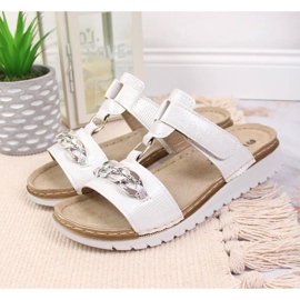 Vita Inblu kardborrband för damtofflor med kedja 2