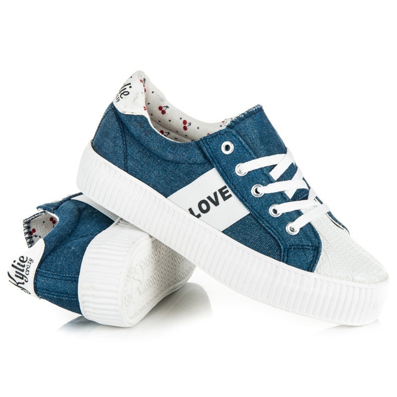 Kylie Love &amp; peace sneakers blå 1