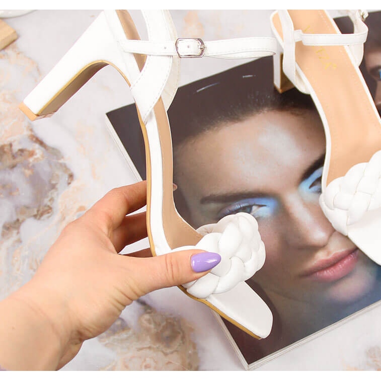 Vita Vinceza högklackade sandaler för kvinnor 1