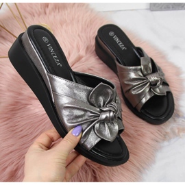 Silver wedge tofflor för kvinnor Vinceza 1