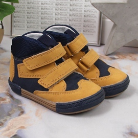 Pojkskor med kardborre kamel Kornecki 6785 brun svart 2