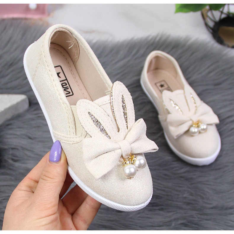 News Beiga sneakers för tjejer med öron NYHETER beige 1