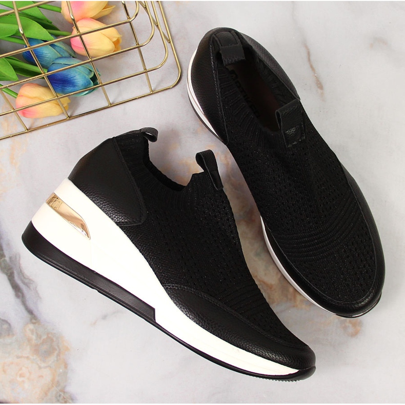 Svarta wedge sneakers för kvinnor Artiker 2