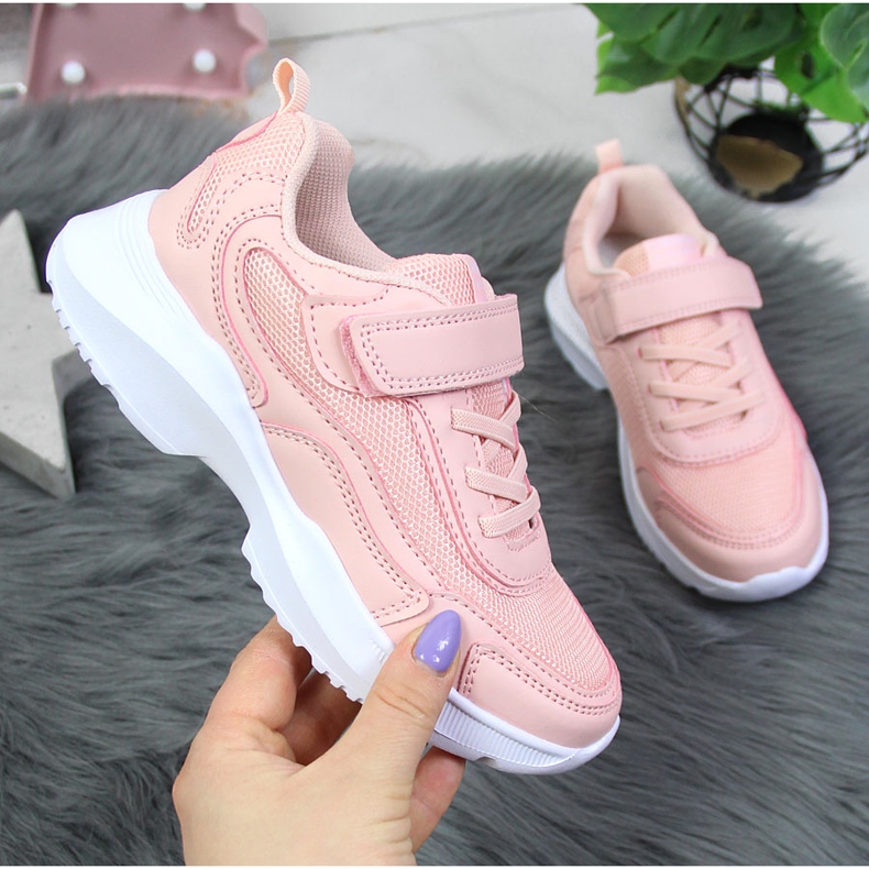 Pink American Club sportskor för tjejer med kardborreband rosa 1