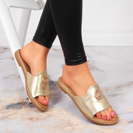 Damtofflor i guld med Filippo dekoration gyllene 1